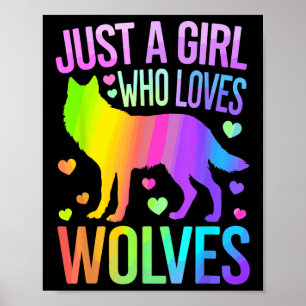 Süße Wolfkunst für Frauen Mädchen Wof Rudel Wölfe Poster