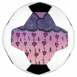 Süße Wolken, Herzen und Regentropfen Fußball