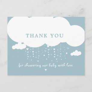 Süße Wolken Regen Herzen Baby Shower Danke Postkarte