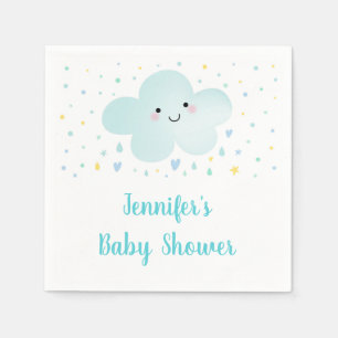 Süße Wolken Sterne Blau Baby Sprinkle Serviette