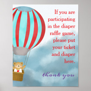 Süße Würfelwindel-Raffel-Tafel für Baby Shower Poster