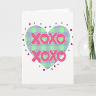 Süße Xoxo-Karo-Herzkarte Karte
