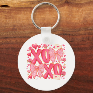 Süße XOXO Valentinstag-Schleifen Herzen Rosa Coque Schlüsselanhänger
