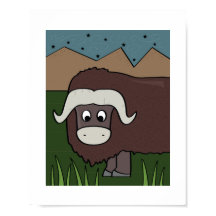 Süße Yak-Illustration | Bergtier-Kunst