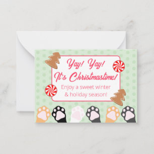 Süße Yay Yay Es ist Weihnachtszeit Katze Mitteilungskarte