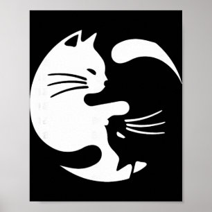 Süße Yin und Yang Katzen Yoga Friedensliebhaber Ka Poster