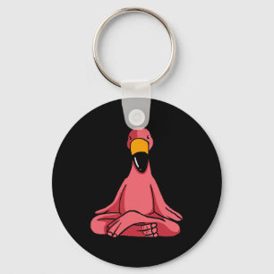 Süße Yoga Flamingos Lustige Rosa Wasservögel Medit Schlüsselanhänger
