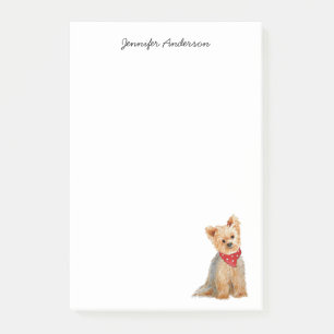 Süße Yorkie-Aquarell-Personalisierung Post-it Klebezettel