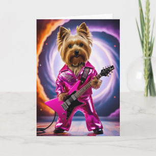Süße Yorkie-Rockstar-Karte Karte