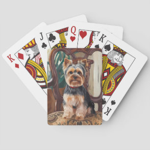 Süße Yorkshire Terrier Malerei Spielkarten
