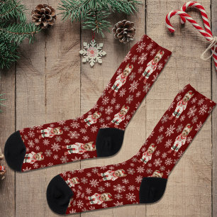 Süße Yorkshire-Terrier-Winter-Burgunder-Socken Socken