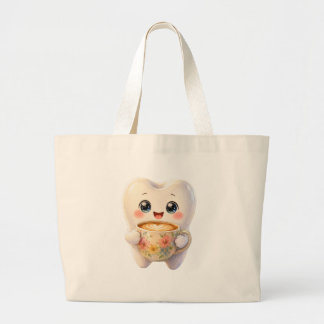 Süße Zahnarzt-Kaffeeliebhaber-Kawaii-Charakter-Tas Jumbo Stoffbeutel
