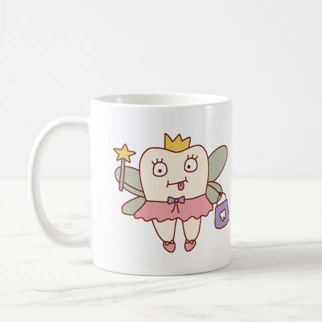 Süße Zahnfee-Doodle Kaffeetasse (Links)