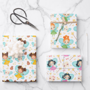 Süße Zahnfee-Wrap-Papier-Set mit 3 Geschenkpapier Set