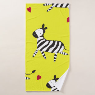Süße Zebra-Cartoon-Nahtlosmuster-Hintergrund-Illus Badehandtuch