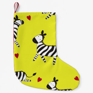 Süße Zebra-Cartoon-Nahtlosmuster-Hintergrund-Illus Kleiner Weihnachtsstrumpf
