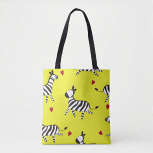 Süße Zebra-Cartoon-Nahtlosmuster-Hintergrund-Illus Tasche