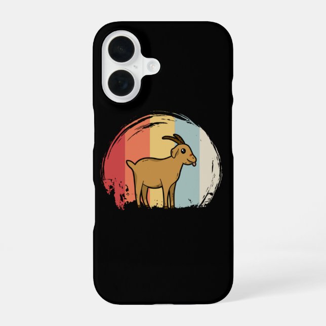Süße Ziege Retro iPhone 16 Hülle (Rückseite)