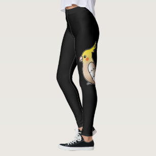 Süße Zimt-Nymphensittich-Cartoon-Vogel-Illustratio Leggings
