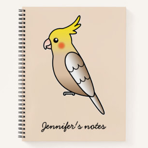 Süße Zimt-Nymphensittich-Cartoon-Vogel-Illustratio Notizbuch