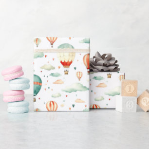 Süße Zirkusluftballon-Herzen-Muster-Baby-Party Geschenkpapier