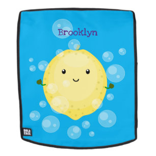 Süße Zitronenfrucht Cartoon-Blasen-Illustration Rucksack