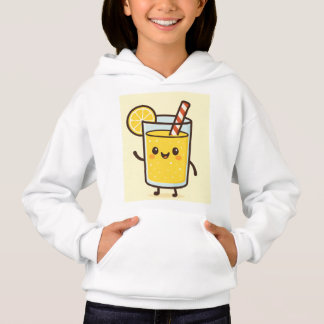 Süße Zitronengetränk-Cartoon Weiße Kapuzenjacke Hoodie