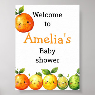 Süße Zitrus-Schatz-Baby-Party  Poster