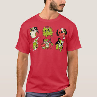 Süße Zombie-Tiere Koala Krake Panda Katze Tiger T-Shirt