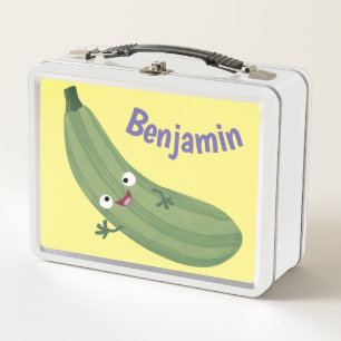 Süße Zucchini glückliche Cartoon-Illustration Metall Brotdose