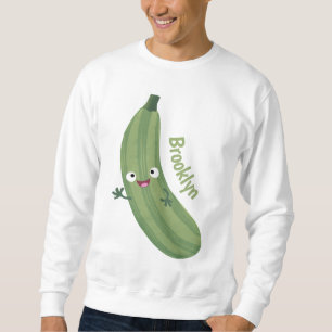 Süße Zucchini glückliche Cartoon-Illustration Sweatshirt