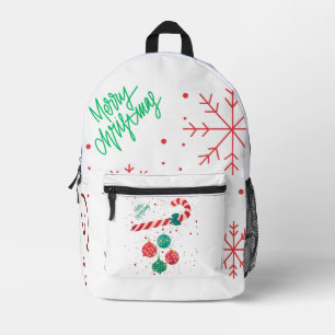 Süße Zuckerstange und Weihnachtsdekoration Feierta Bedruckter Rucksack