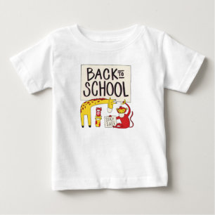 Süße Zur Schule Zurück Bleib Sicher Giraffe Affe Baby T-shirt