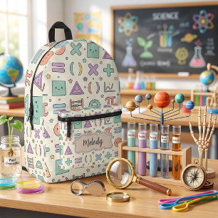 Süße Zurück zur Schule Mathe Formen Muster  Bedruckter Rucksack