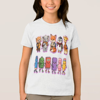 Süße Zurück zur Schule Tiere PNG | Kawaii Herbst Tri-Blend Shirt