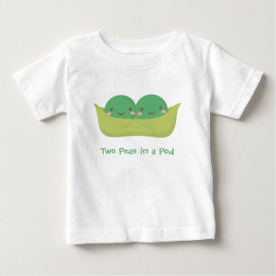 Süße zwei Erbsen in einer Schote für Baby-Zwilling Baby T-shirt