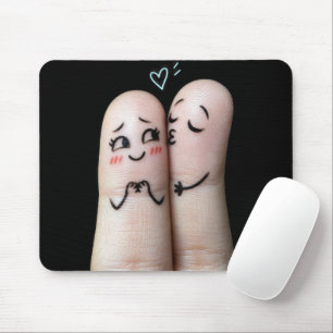 Süße Zwei-Finger-Romanze Mousepad