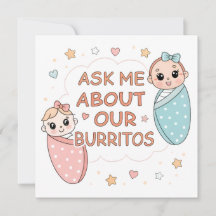 Süße Zwilling-Baby-Burrito-Ankündigung-Illustratio