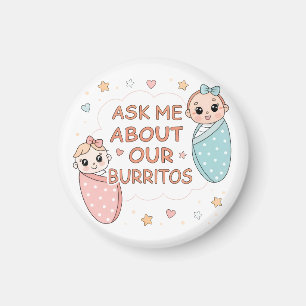 Süße Zwilling-Baby-Burrito-Ankündigung-Illustratio Magnet