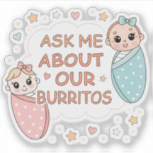 Süße Zwillinge Baby Burrito Ankündigung Illustrati