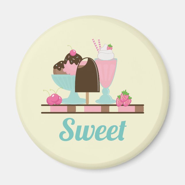 Süßeis Cream Sundae Sommerliche Leckereien Magnet (Vorne)