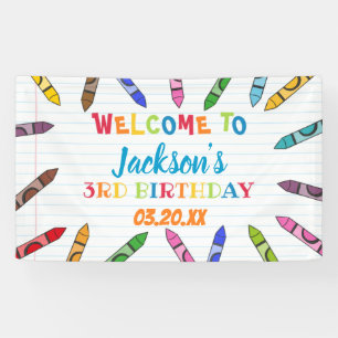 Süssen Crayon Art Paper Farbiges Party Geburtstag Banner