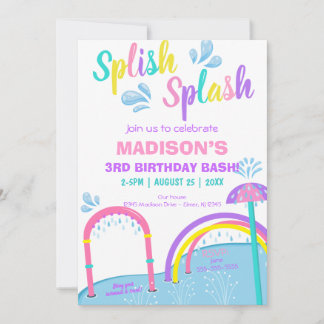 Süssen Splish Splash Pad Wasserpark Girl Einladung