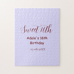 Süßer 16. Geburtstag lila pastell mauve retro name