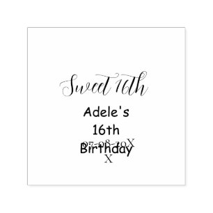 Süßer 16. Geburtstag lila pastell mauve retro Name Permastempel