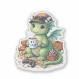 Süßer #1-Vater-Drache-Die-Cut-Aufkleber Aufkleber