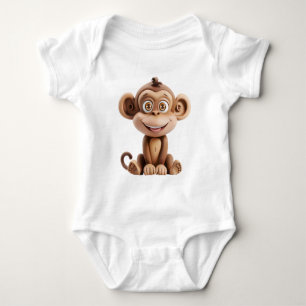 Süßer 3D-Affe – Cute Cartoon Dschungeltier Baby Strampler