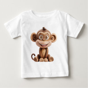 Süßer 3D-Affe – Cute Cartoon Dschungeltier Baby T-shirt