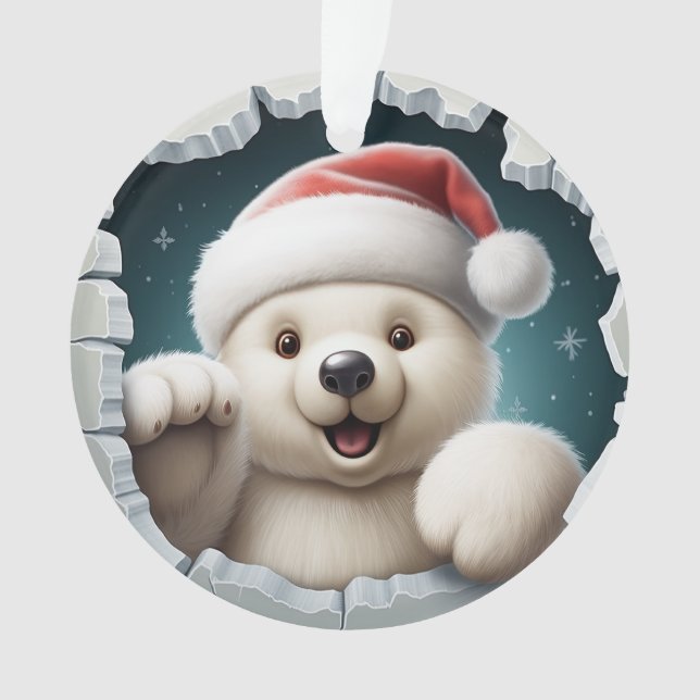 Süßer 3D Eisbär Ornament (Vorderseite)