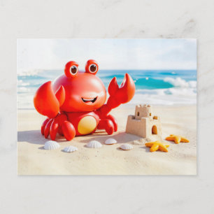 Süßer 3D-Krebs-Zodiak-Krebs Postkarte